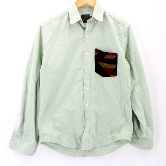 Hawkings McGill Shirt Mens Light Green Button Down Long Sleeve Cotton Size XS - Picture 1 of 8